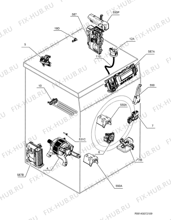Взрыв-схема стиральной машины Aeg L75281FL - Схема узла Electrical equipment 268